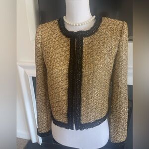 NWT ALICE + OLIVIA Landon Metallic Tweed Box Jacket $695